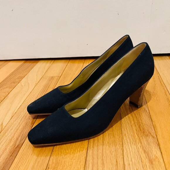 Vintage NEW Anne Klein II Leather Shoes Pumps 3" Heel Made In Italy Size 9 M - Picture 1 of 16